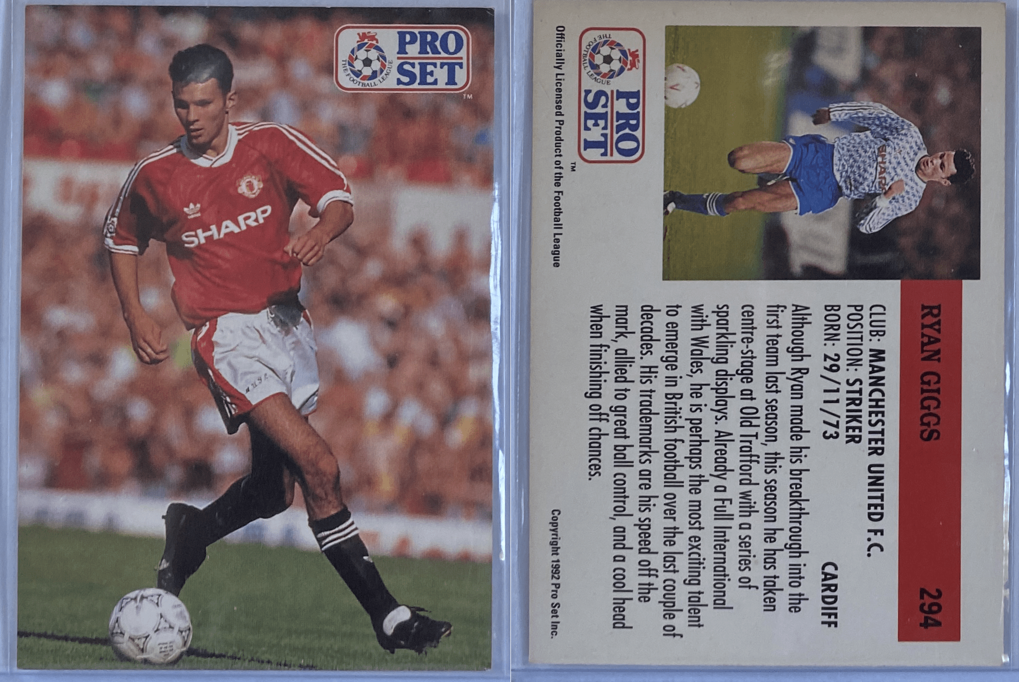 Ryan giggs rookie soccer card