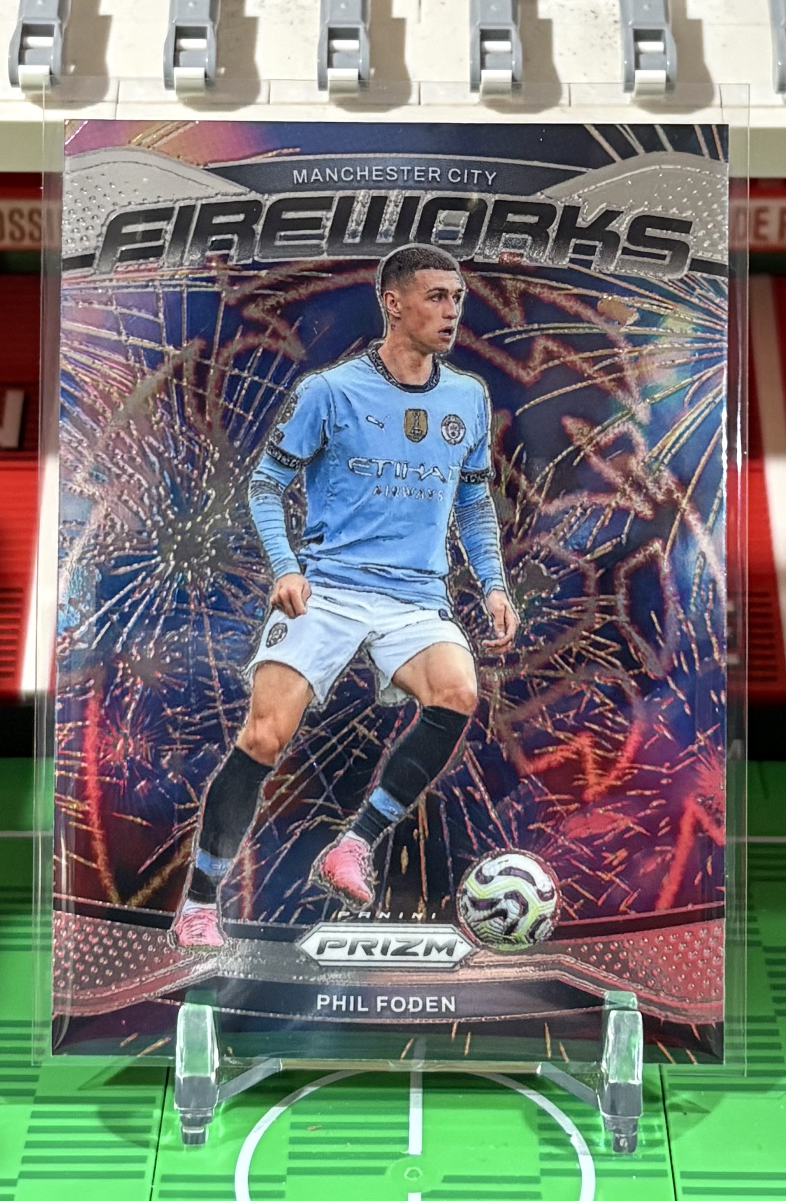 phil foden 2025 panini prizm premier league fireworks card